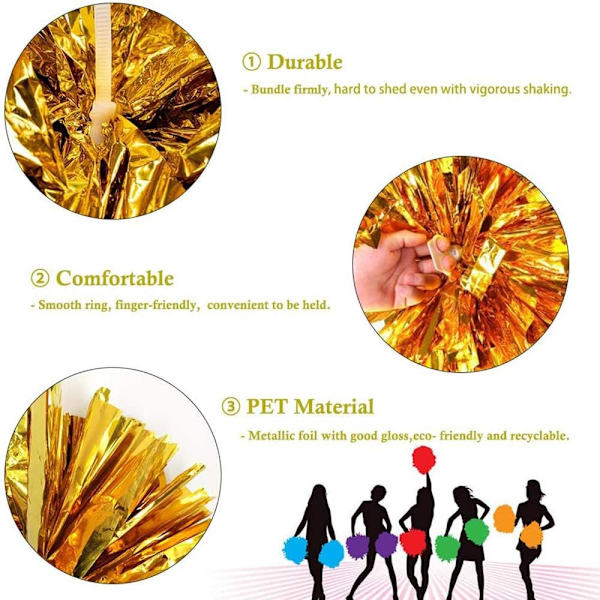(4 stk) Cheerleading Pom Poms Premium Cheerleading Pompoms Chee