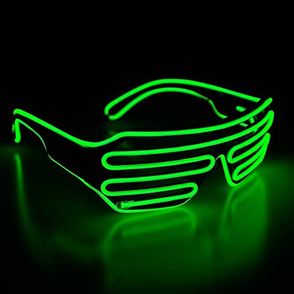 Lysende Shutter Neon Rave Briller El Wire Solbriller LED Voice A