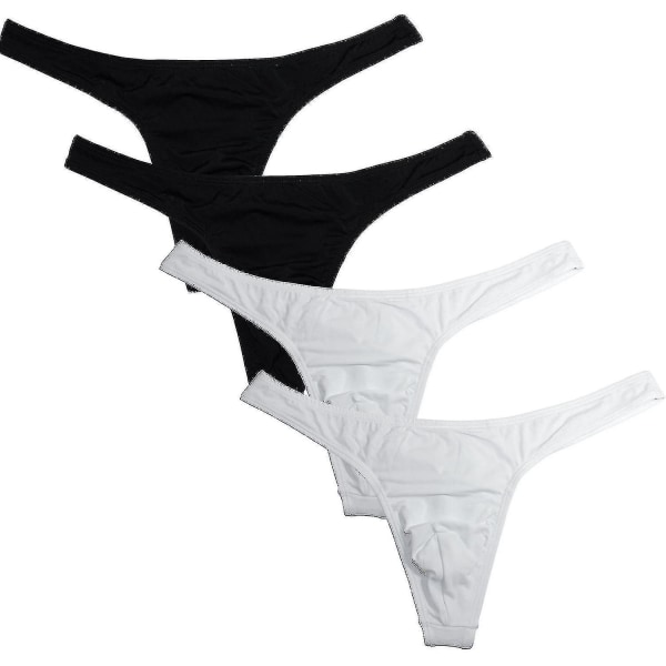 4 kpl miesten stringejä. XL. Musta valkoinen Black White XL