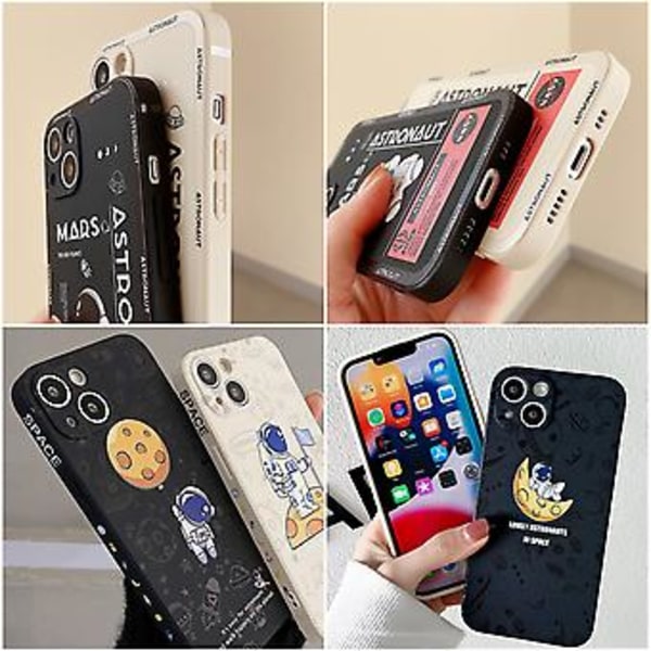 Silikone Telefon Cover til iPhone 13 Planet Landing-Black