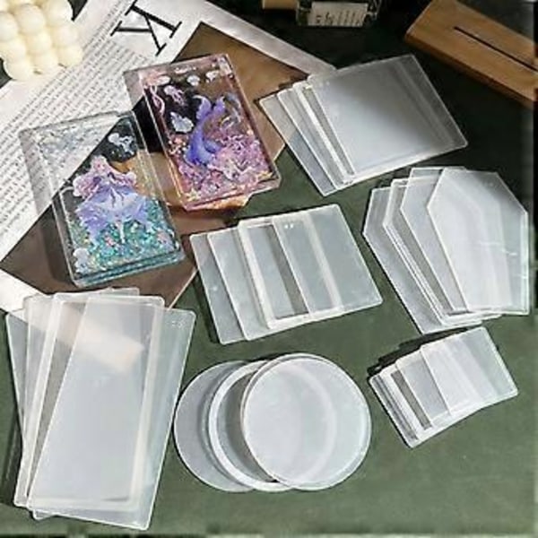DIY Flydesand Blankt Kort Mursten Transparent Akrylplade Flydesandsform Tomme Plader til DIY Håndlavet Flydesandshåndværk Style 13