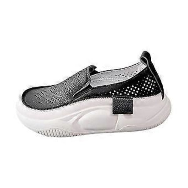 Uformelle damesko Sportssko Fottøy Komfortable motesko Fritidssneakers for streetwear, gåing, jogging, shopping (40Svart) Black 40