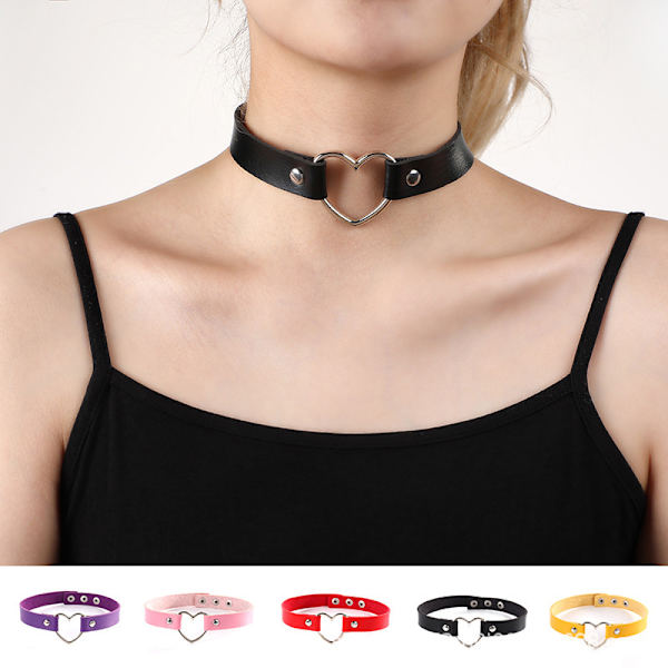 2 stk. Justerbar Sort Kawaii Choker og Halskæde, Æstetisk