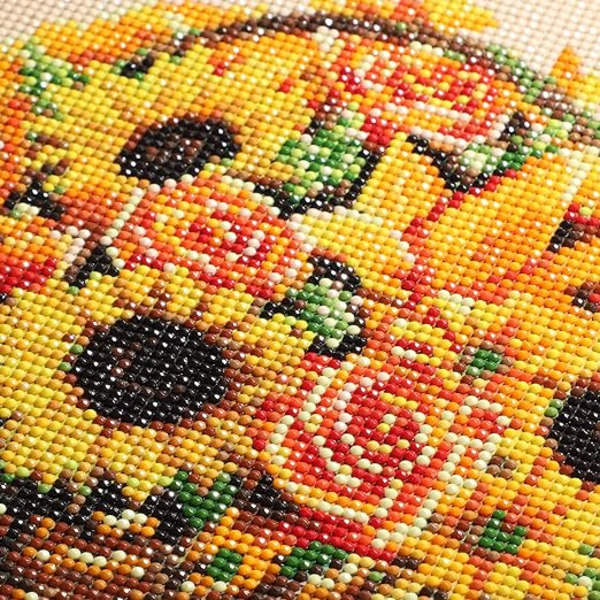 1 stk 5D Diamantmalerisett Blomster, DIY Diamantmaleri Full,