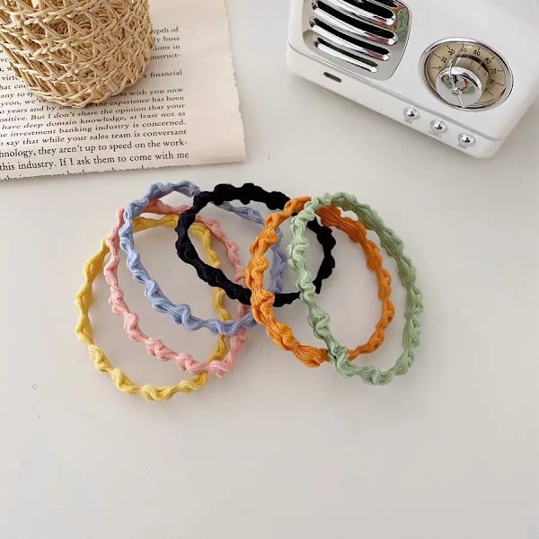 6 st Gummiband Slips Hårslips Hårsnören Färg Hårsnören