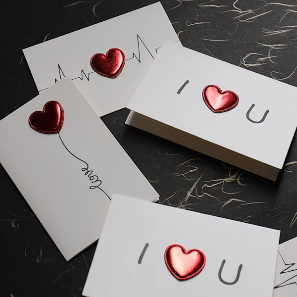 4 handgjorda valentinsdagskort, kärlekshälsningskort, presentkort, valentinsdag, födelsedag årsdag minnesgåva idéer