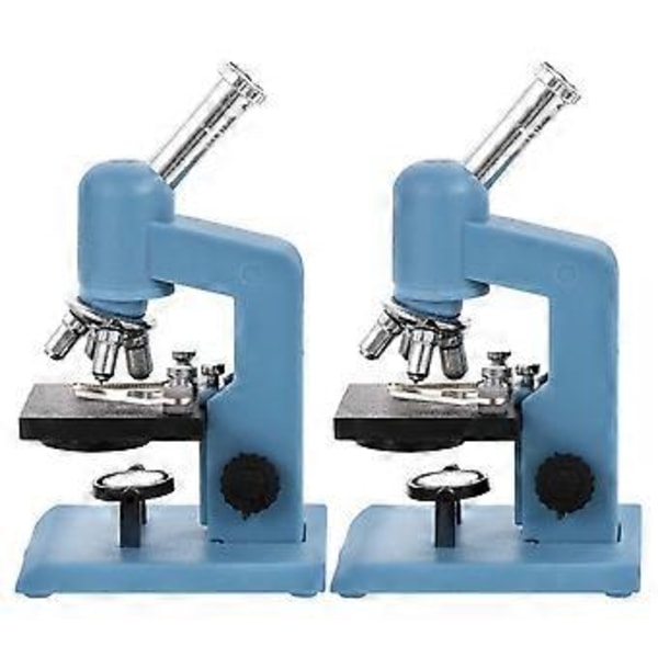 2 st Miniatyr Mikroskop Plast Dockskåp Mini Laboratorieverktyg för Dockskåp Vetenskap Scen DIY Dockhus Kit för 1 : 12 Skala Dockskåp Blå