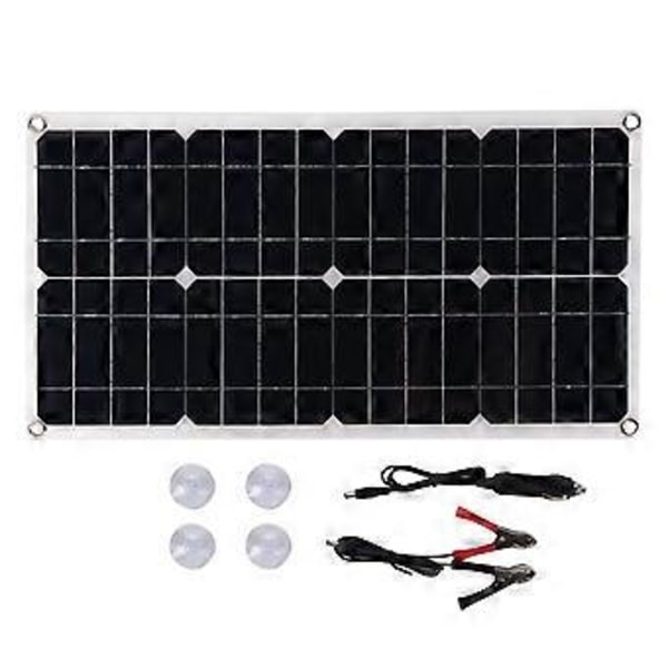 25W 18V Bærbart Monokrystallinsk Silicium Dual-USB Opladnings Solpanel til Let Bil Båd