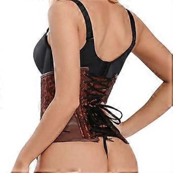 Kukkakuvioinen korsetti naisten alusvaatteisiin, Underbust Bustier Shapewear Underbust Jacquard Korsetti Alusvaatteet Vyötärövalmentaja Musta XL Black XL