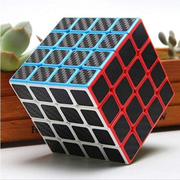 Speed ​​cube 4x4x4, Smooth Magic Carbon sticker Speed ​​cubes, En