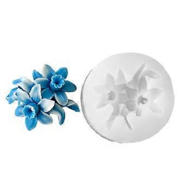 Silikoneform til stearinlys med nem udløsning til at skabe indviklede blomsterlys, perfekt til duftlys og dekoration Narcissus J1301