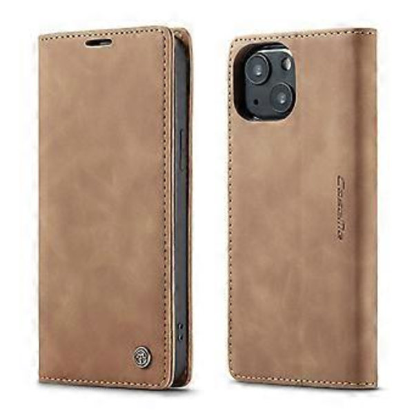 CaseMe-013 Læder Etui Til iPhone 13 Til iPhone 13 Brown