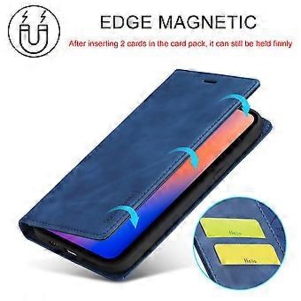 LC.IMEEKE Magnetiskt PU + TPU-fodral för iPhone 13 Pro Blue