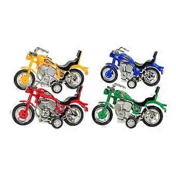 4 stk. inertielle friktionsdrevne motorcykellegetøj, plastik motorcykellegetøj, mini motorcykelmodel