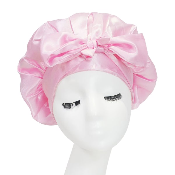 Satin Sovhatt för Kvinnor, Solid Färg, Nattmössa, Hårsjukvård, Bonnet