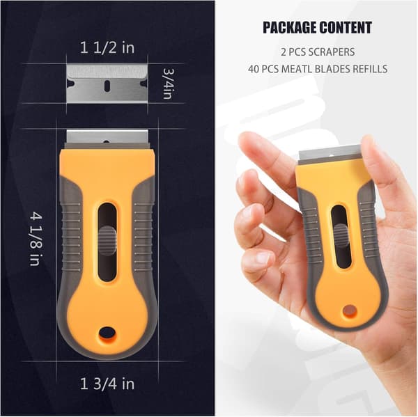 2 stk Razor Blade Skrape, Plast Retraherbar Razor Skrape med