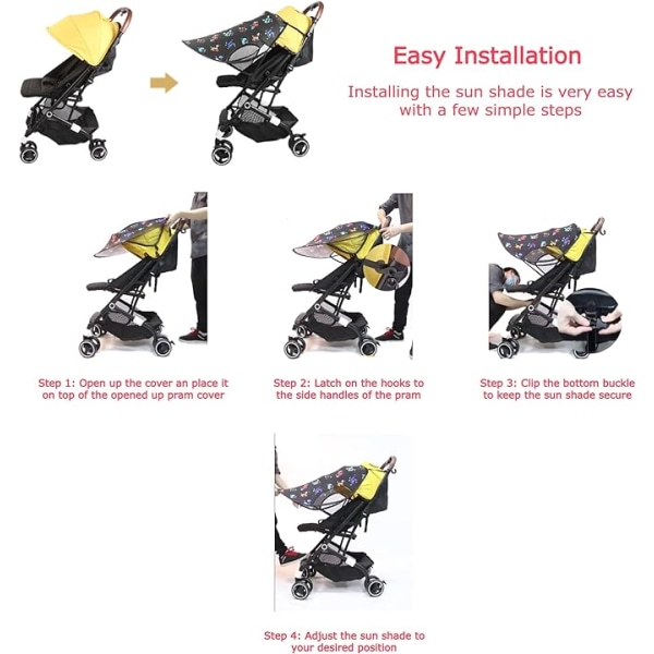 Babysolskydd tryckt universellt solskydd - solskydd, UV-resistent