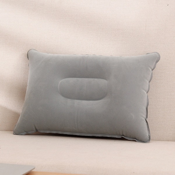 2 x Blue Inflatable Pillow Camping Travel Soft Blow-Gray