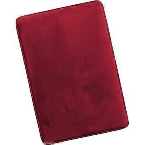 HUOGUO Badrumsmattor, Ultra Mjuka Halkfria och Bekväma, Sammet Memory Foam Badrumsmatta Vinröd 50 x 81 cm
