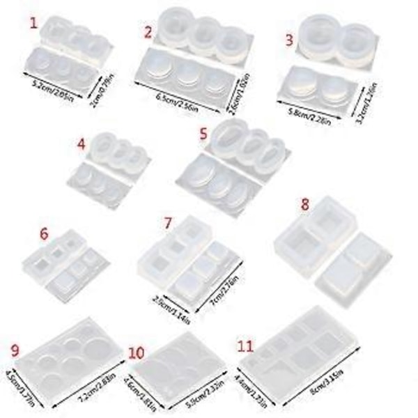 Resin Silikoneforme til Kagedekoration UV Epoxy Smykkefremstilling DIY UV Resin Håndværk Hul Kviksand Form Håndværk 3