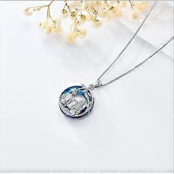 Systers födelsedagspresenter från systrar 925 Sterling Silver Livets Träd 2/3 Systrar Halsband med Kristall Systersmycken Presenter för Kvinnor Flickor Dotter F
