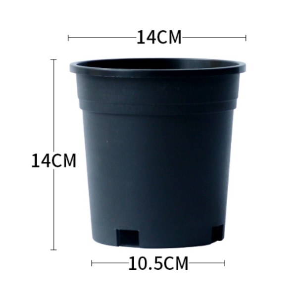 14*10,5 cm, (halkaisija 14 cm), 1 kpl muovinen ruukku, musta