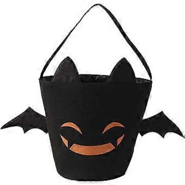 1 stk Halloween Bomullsgodteri Pose Veske Tote Bag med Håndtak for Barn Knask eller Knep