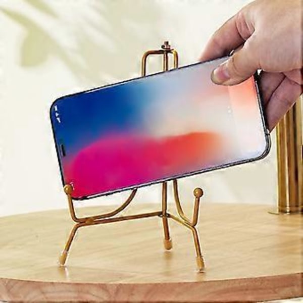 Metall Fotoram Ställ Minimalistisk Design Multifunktionell Easel Hållare Omfattande Användning i Vardagen Gold 6inch