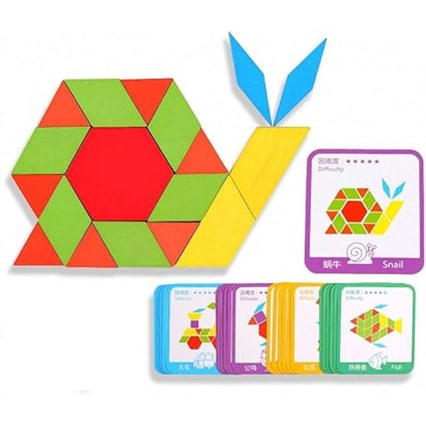 Träpussel - Montessorileksaker - Klassiska pedagogiska leksaker - 155