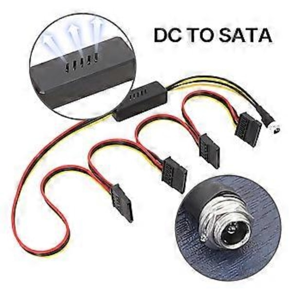 DC5.5x2.5 Uros SATA Naaras Virtakaapeli 12V5A - 5V Muuntimet DC5525 - Sata Liitin HDD:t Kaapeli One for three