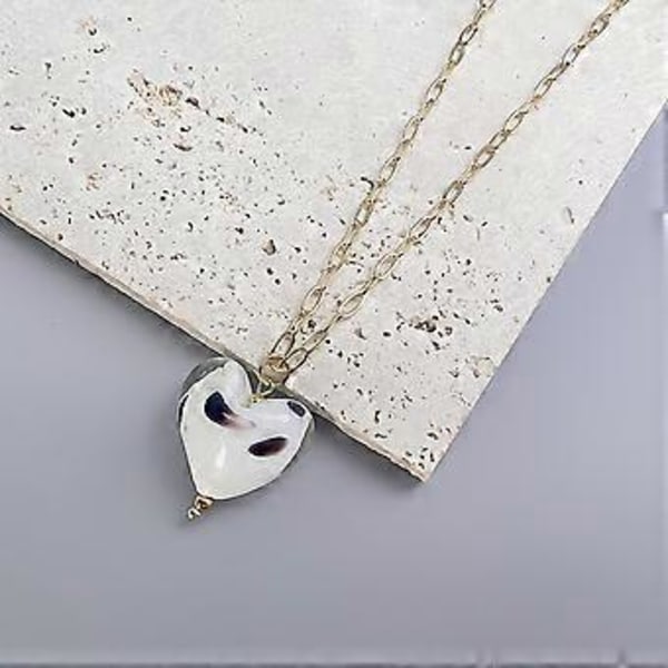 Lasinen amuletti kaulaketju, ainutlaatuinen riipus kaulakoru, tyylikäs kaulaketju, naisten muotikoru, juhlalelu line Gold-color