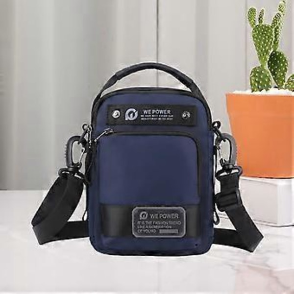 Axelväska för män Justerbar rem Lätt satchel Nylon Trendig midjeväska Crossbody-väska för shopping Utomhussport (Mörkblå) Dark Blue