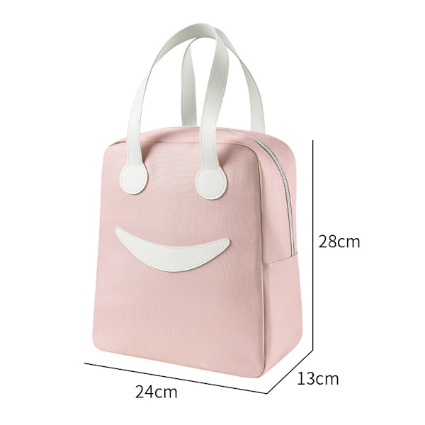 2 bärbara lunchväskor, mini lunchväska isoleringsväska, söt utomhus picknickväska isväska förvaringsväska, rosa stor storlek + grön liten storlek