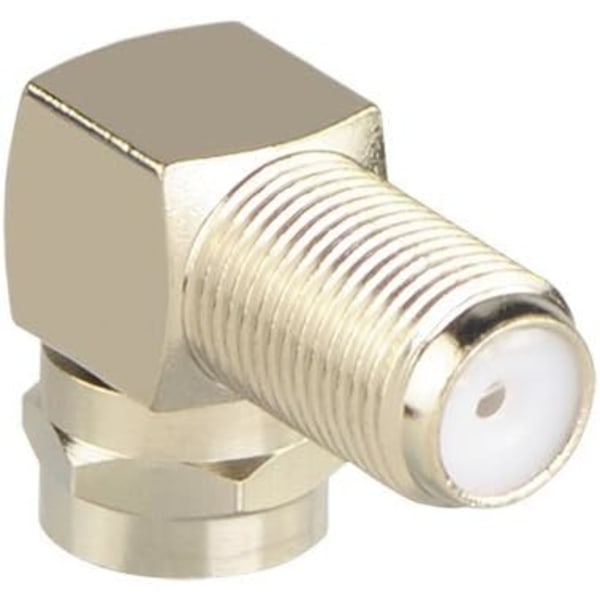 2-pakks rettvinklet F-type koaksial RG6-adapter