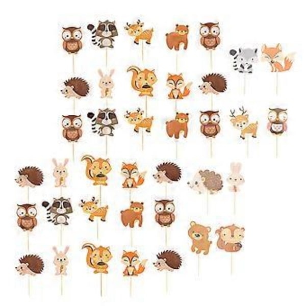 32 stk. Kreative Jungle Dyr Tema Kage Picks Kage Indsatser Kage Ornamenter