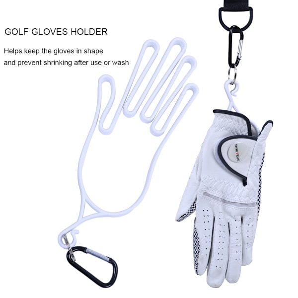 2-delt golfhandskesholder, golfhandskesupport, hvid golfhandskesupport