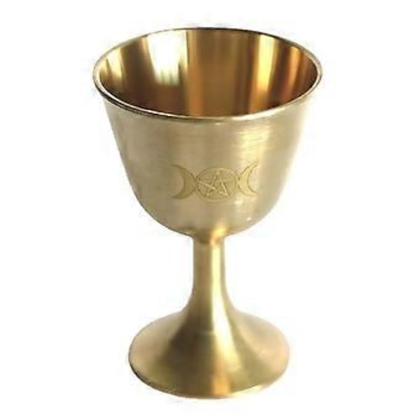 Ritual Kopp Altare Bägare Wicca Guldplätering Mässing Ceremoni Måne Spådom Astrologiskt Verktyg Brädspel Häxkonst Rekvisita Tillbehör