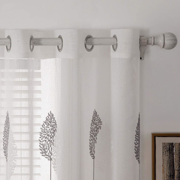 Gardiner Stue - Vakker med Treet Mønster, Grommet Voile Gardiner