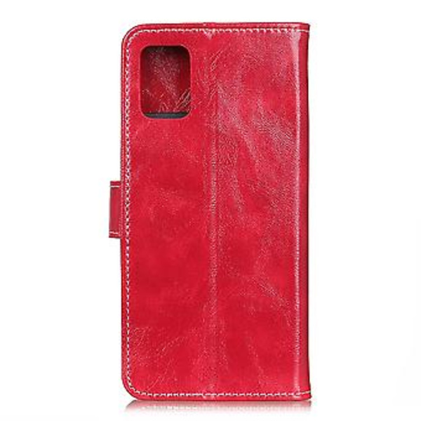 Retro Crazy Horse Textur Läderfodral för OnePlus 8T Red