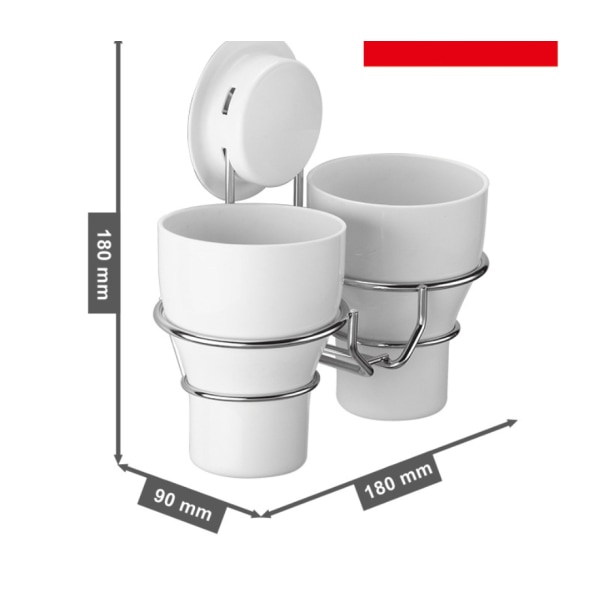 Vægmonteret Holder 2 Tandbørstebægre Sugeskål Vægophængning til
