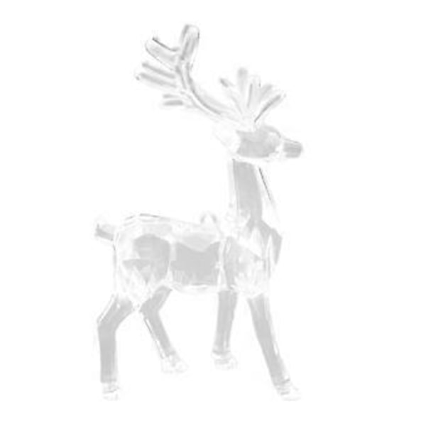 Jul Ren Staty Klar Akryl Älg Figurin Dekorativa Samlingar Bordsdekoration Ren Skulptur för Hylla Kontor (Stående Ren Slät) Stand Deer Smooth