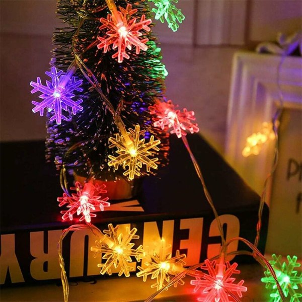 Snowflake Fairy Lights 5M 50 Stk Led String Lights Batteri Drift