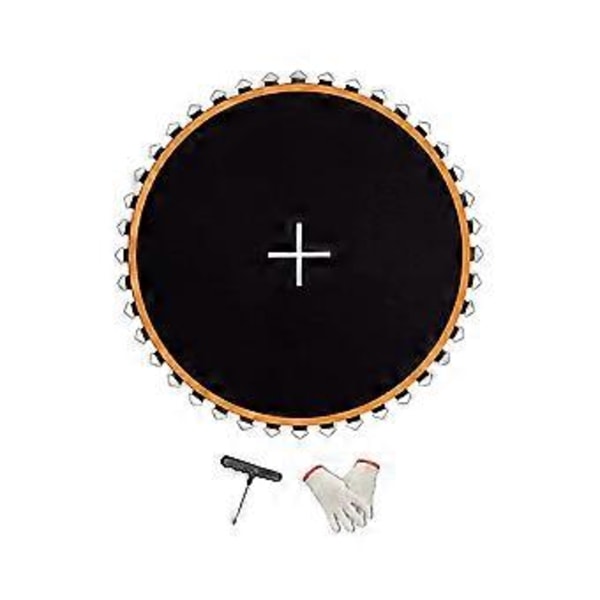 Trampolinepute Erstatning Hoppematte Gjenbrukbar Mesh Reparasjonsmatte Hoppeduk Trampoline Hoppepute for Gym Utendørs Trening (8 fot med 42 spenner) 8ft with 42 Buckles