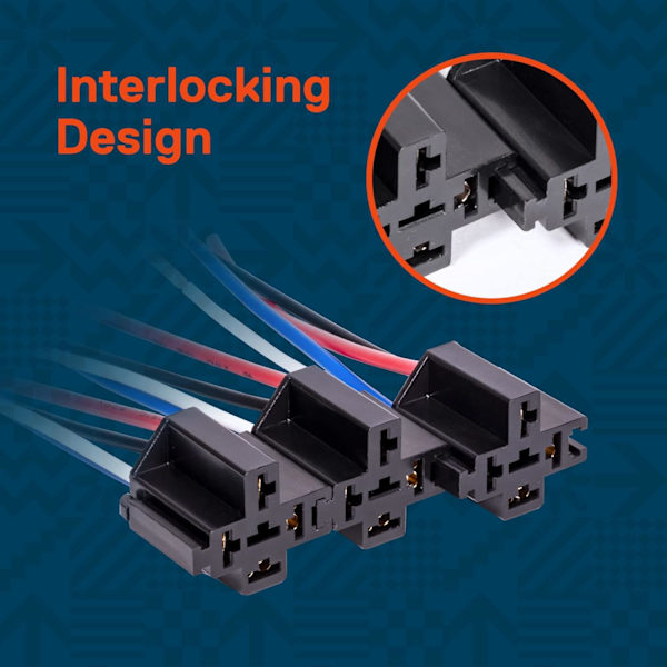 6-pack 4-polig 12V Bosch-stil säkringsskyddad reläuppsättning [Interlockin