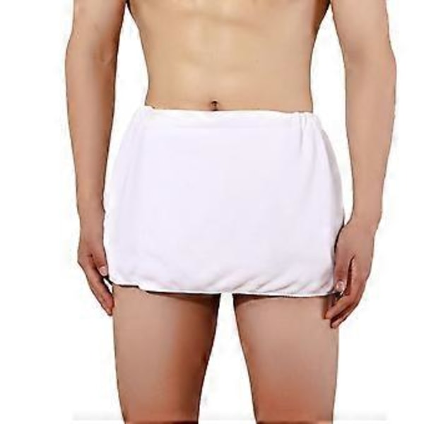 Herr Bärbar Badhandduk Korta Byxor Mjuk Korallfleece Superabsorberande Simning Strandhandduk Filt Kroppshandduk Vit White