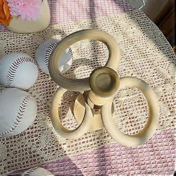 Rustik Baseball Displayställ Högkvalitativt Trä Baseballhållare för Rum, Kontor och Klubbar
