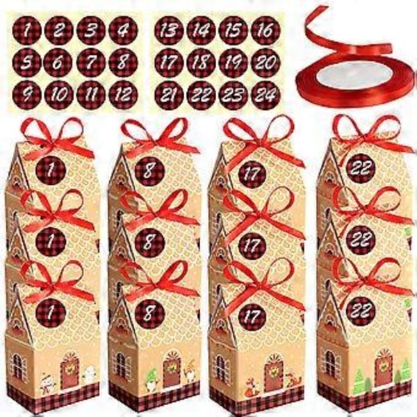 24 st Julklappspåsar DIY Jul-festpåsar Pappersgodispåsar Festpresentpåsar