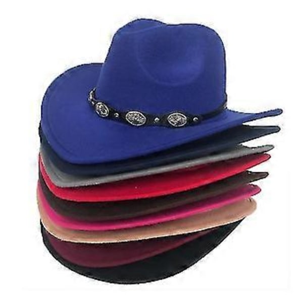 Cowboyhatt Faux Läder Resemössor Röd red