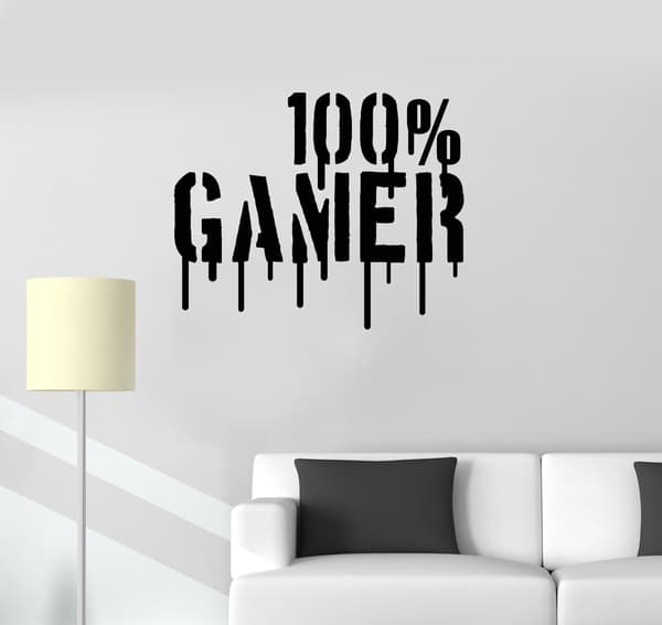 Gamer Headset Videospel Gaming Vinyldekal 20*16.5\"- Ro