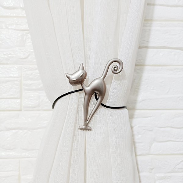 2 kappaletta (aasialainen hopea) magneettiset verhotangot, koristeverhot